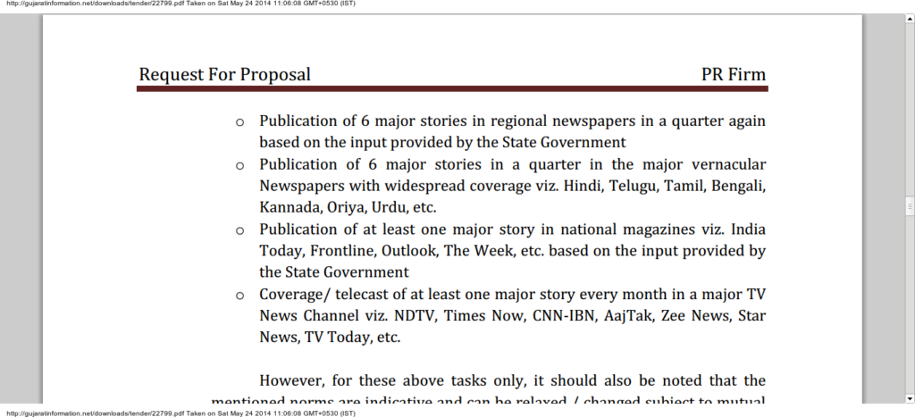 The brainwash chronicles... sponsored by Gujarat Government 4 One wonders why Gujarat Government needs news coverate nationwide