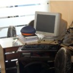 Smashed keyboard and scanner