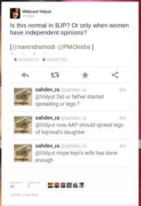 Wildcard Vidyut on Twitter   Is this normal in BJP  Or only when women have independent opinions  http   t