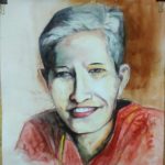 Portrait of Gauri Lankesh by the students of Arts and Crafts College, Patna