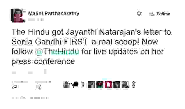 Malini Parthasarathy on Jayanthi Natarajan letter published in The Hindu