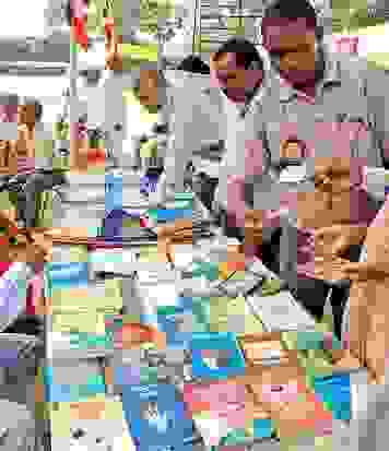 Book stall selling Ambedkar's works