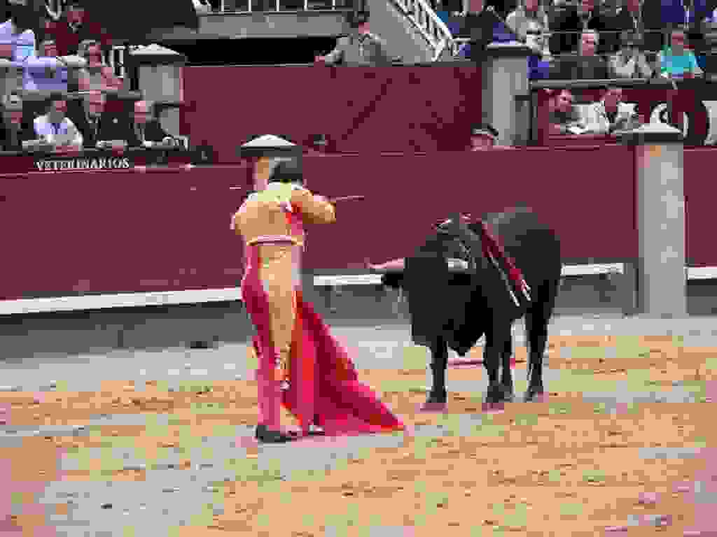 A matador before the final strike at Plaza de Toros Las Ventas, Madrid, Spain 2005