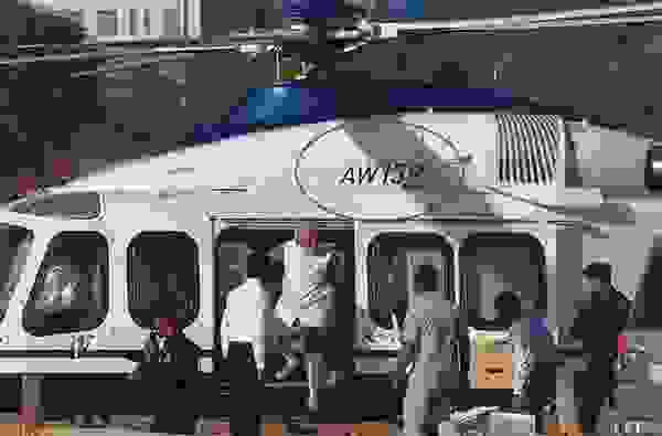 Modi traveling in VVIP Augusta Westland 139 helicopter