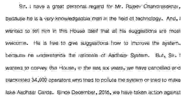 Excrept of IT Minister Ravi Shanker Prasad’s reply in Rajya Sabha on April 10, 2017