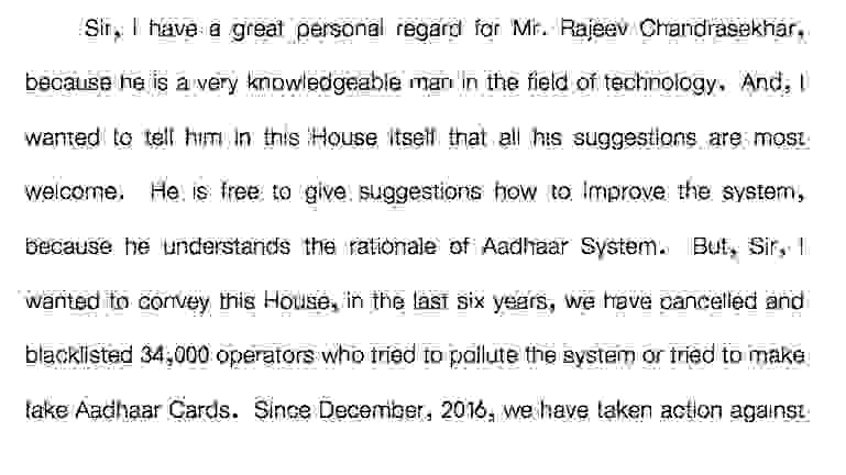 Excrept of IT Minister Ravi Shanker Prasad’s reply in Rajya Sabha on April 10, 2017
