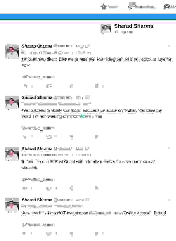 Sharad's denial of trolling from his real account