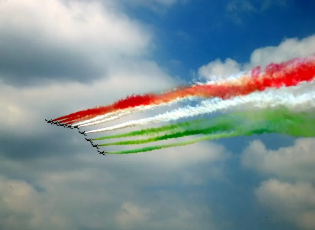Indian Air Force tricolour flag formation flying