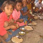 Children eating mid day meal