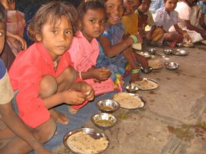 Children eating mid day meal