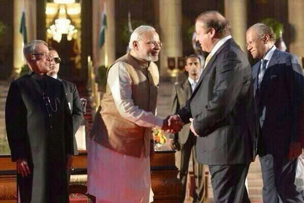 Prime Minister Narendra Modi meeting Pakistan Prime Minister Nawaz Sharif