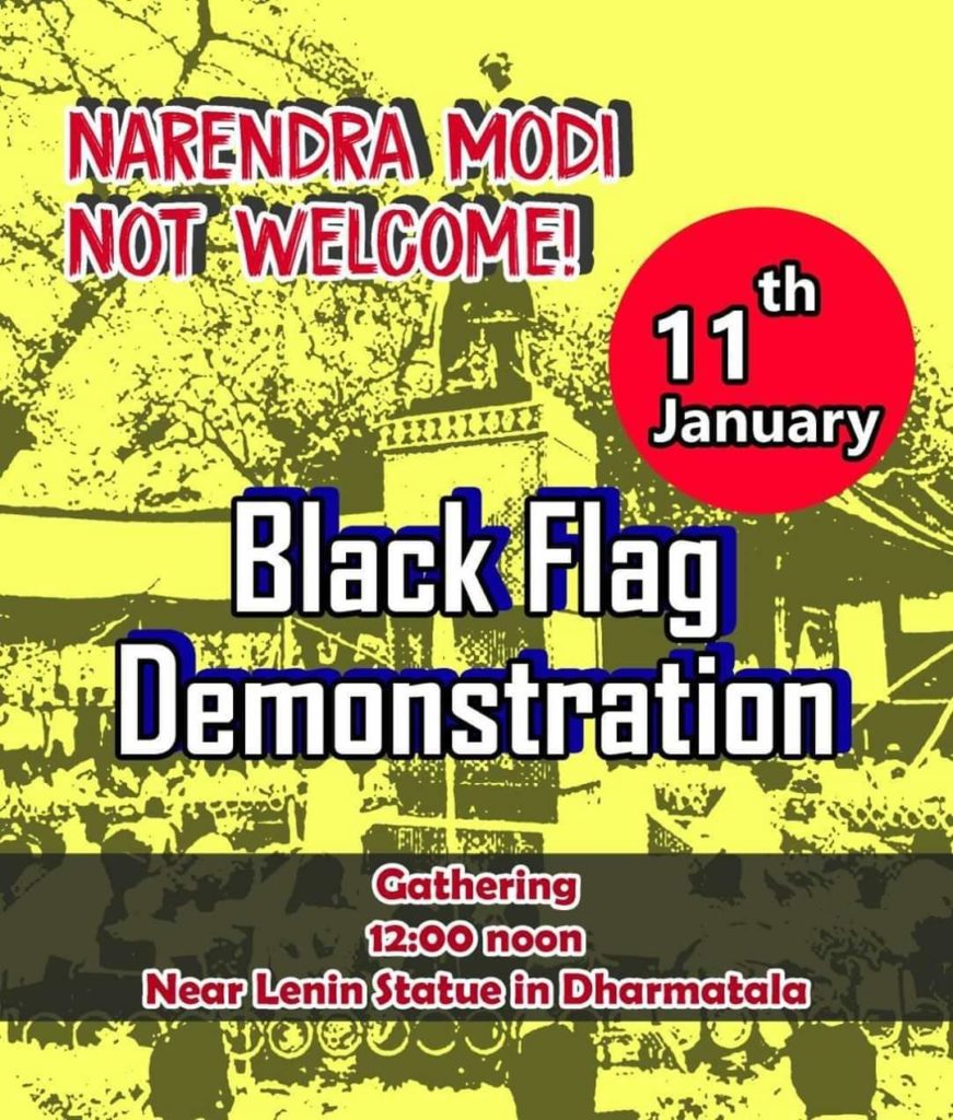 Narendra Modi Not Welcome - Black Flag Demonstration 5
