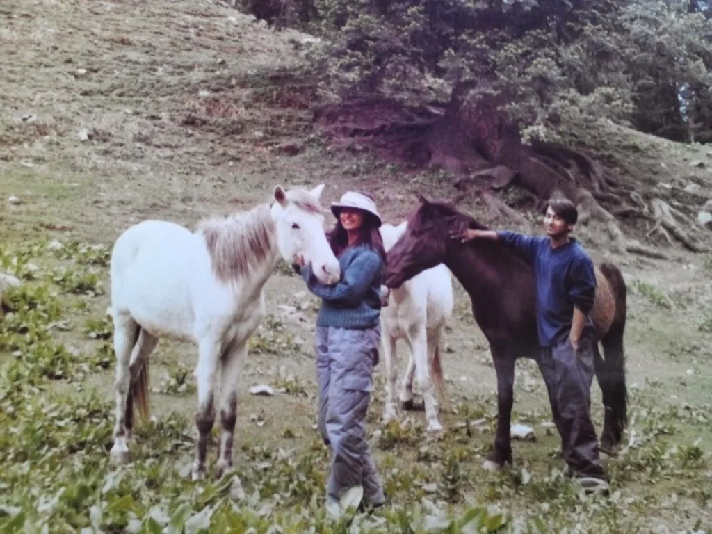 Vidyut and Nitin with their horses