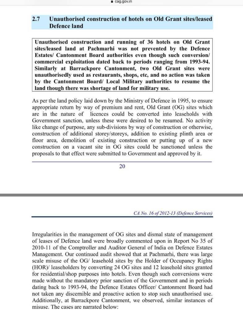 The Cantonment roads and vested interests in defence lands 13